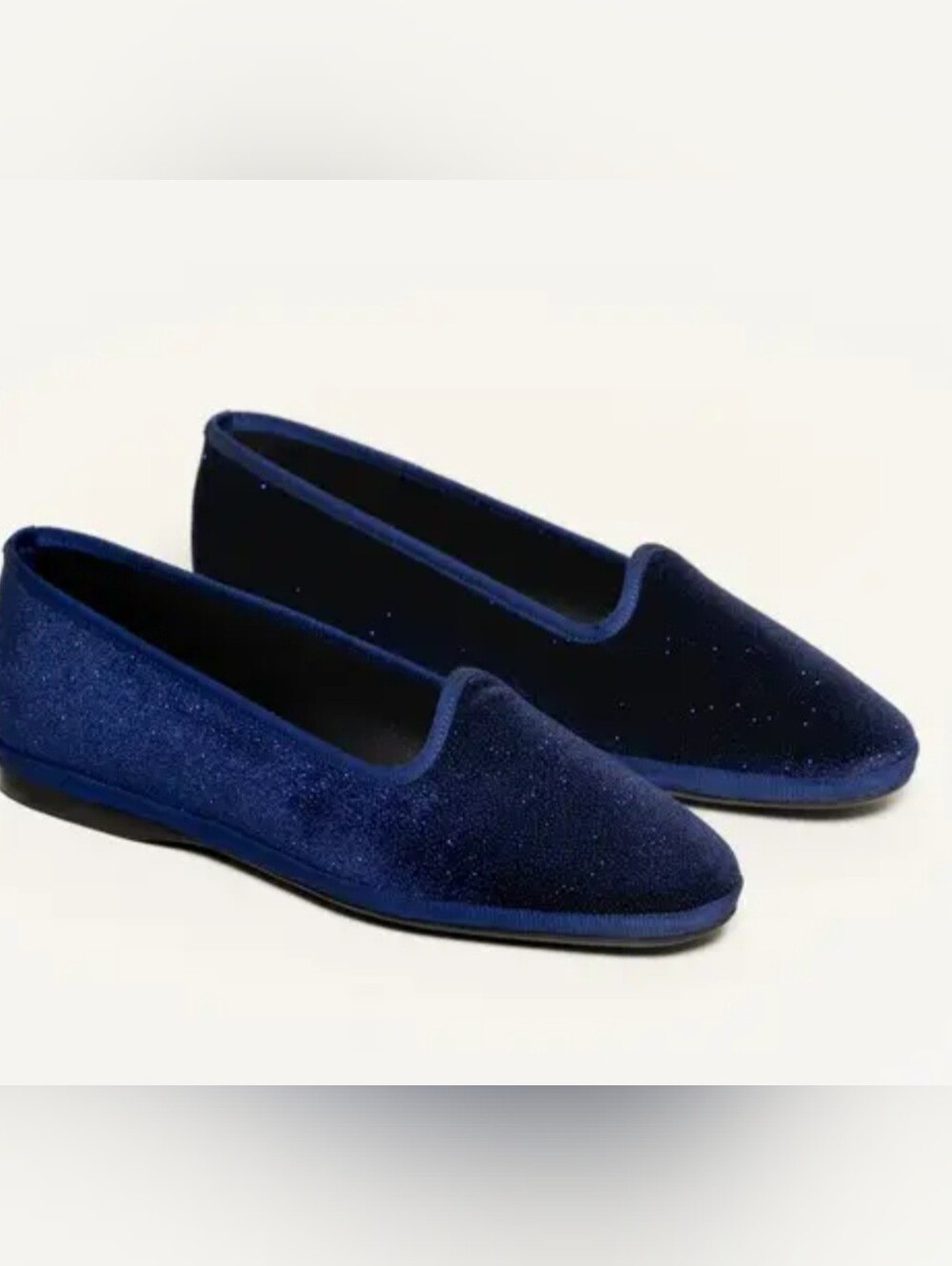 M.Gemi The Piera Navy Velvet Loafers Slippers Flats NWOB Size 8.5